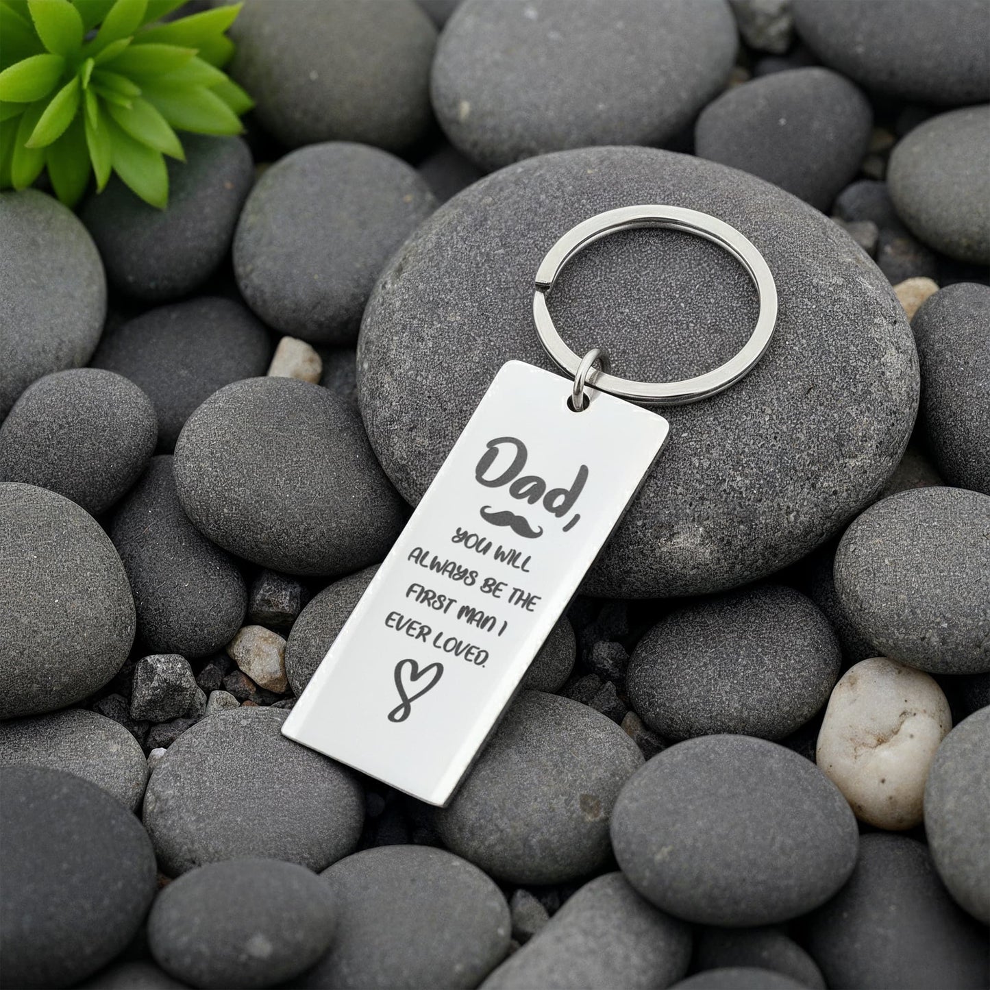 Personalized DAD The first man I love Engraved Rectangle Keychain- a Gift for Fathers/Dad.
