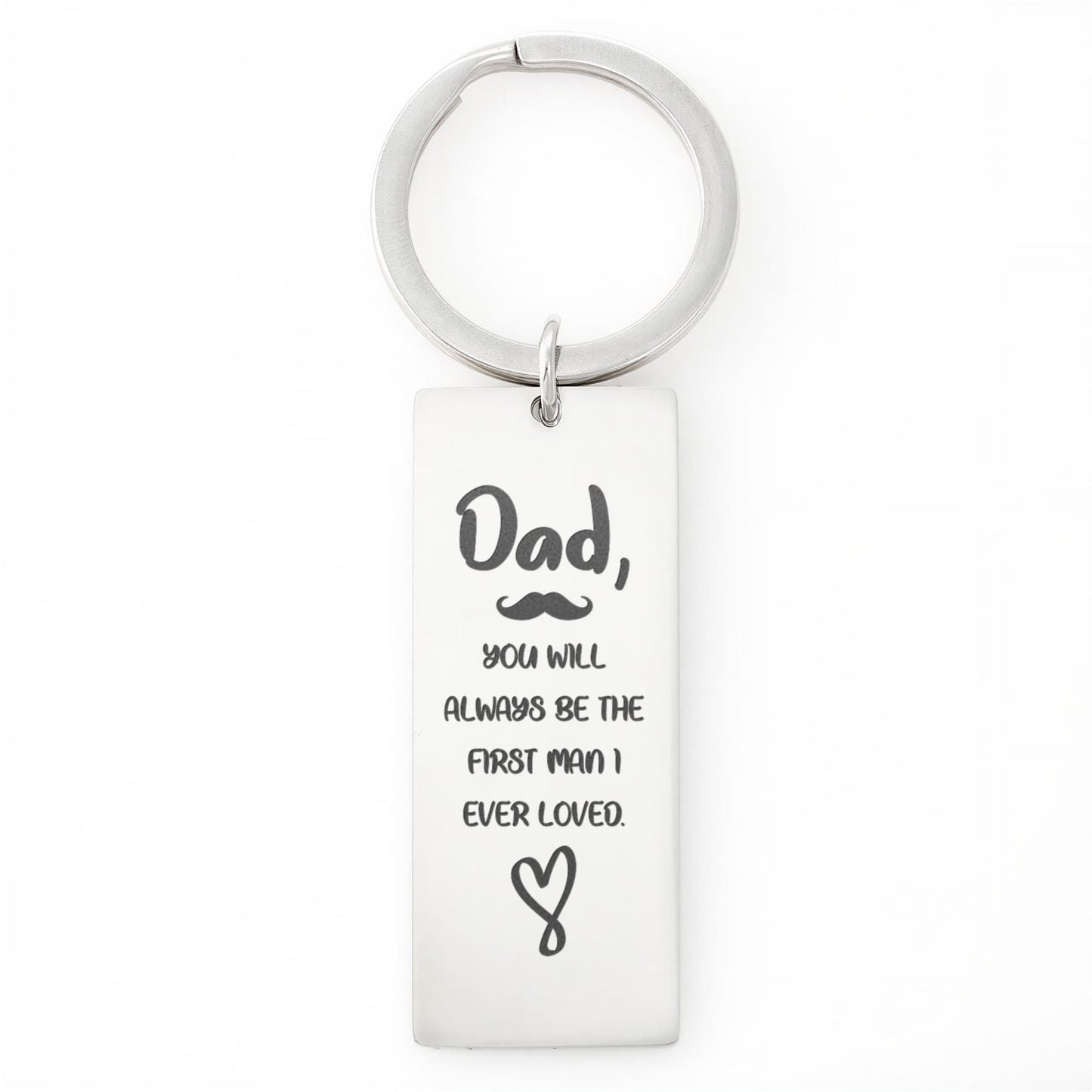 Personalized DAD The first man I love Engraved Rectangle Keychain- a Gift for Fathers/Dad.