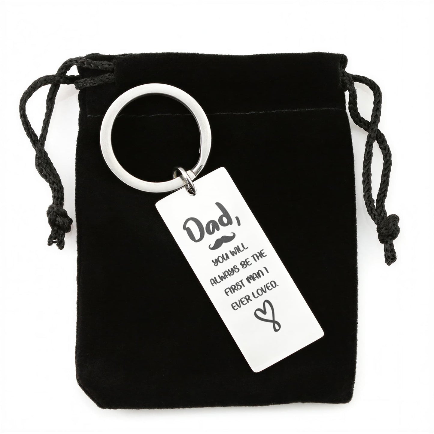 Personalized DAD The first man I love Engraved Rectangle Keychain- a Gift for Fathers/Dad.