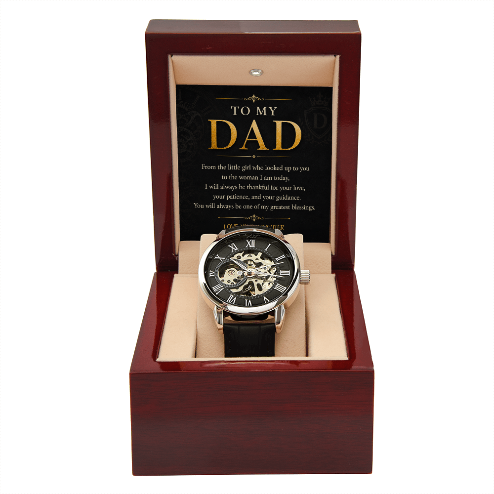 To My Dad Men's Openwork Watch a Gift for Father/Son.