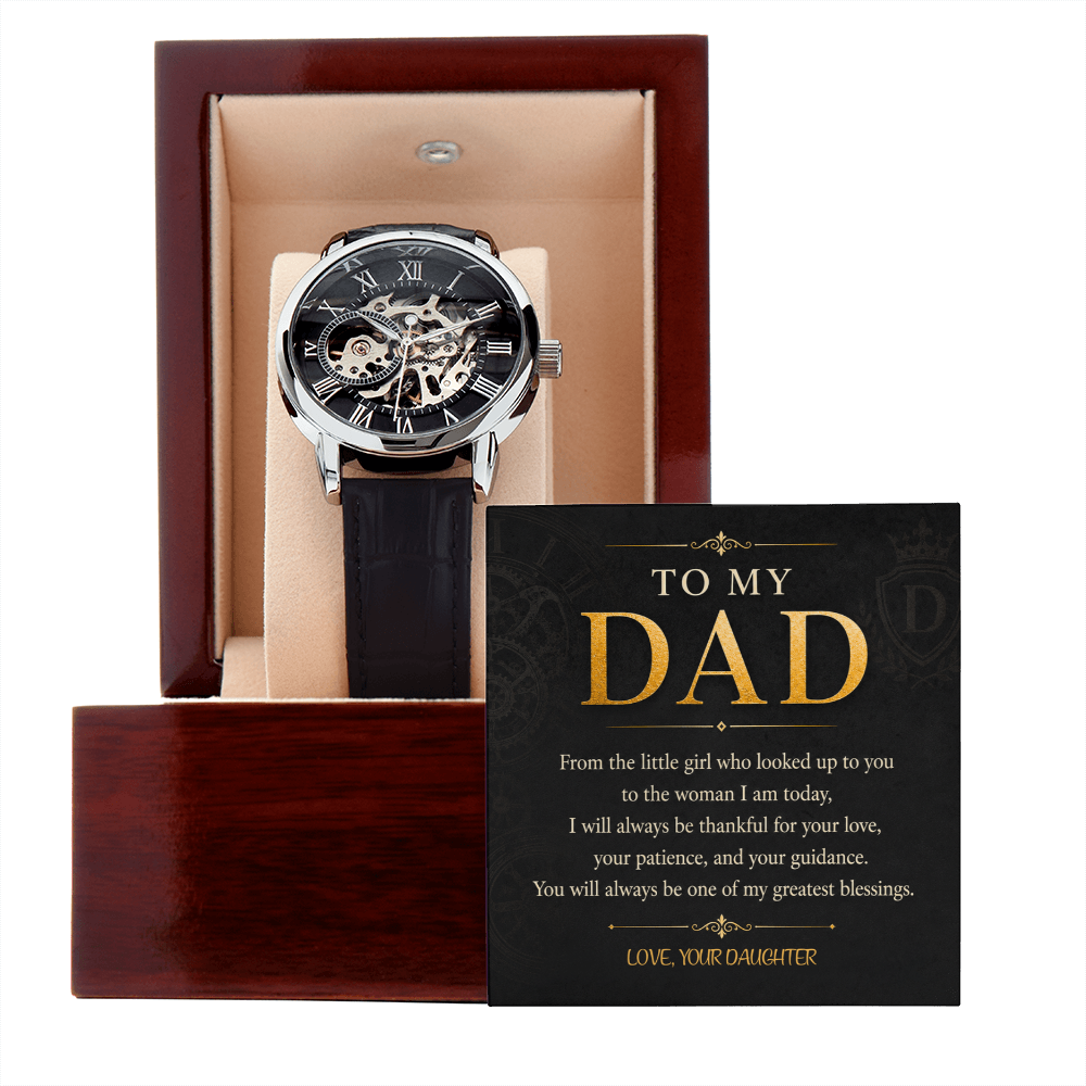 To My Dad Men's Openwork Watch a Gift for Father/Son.