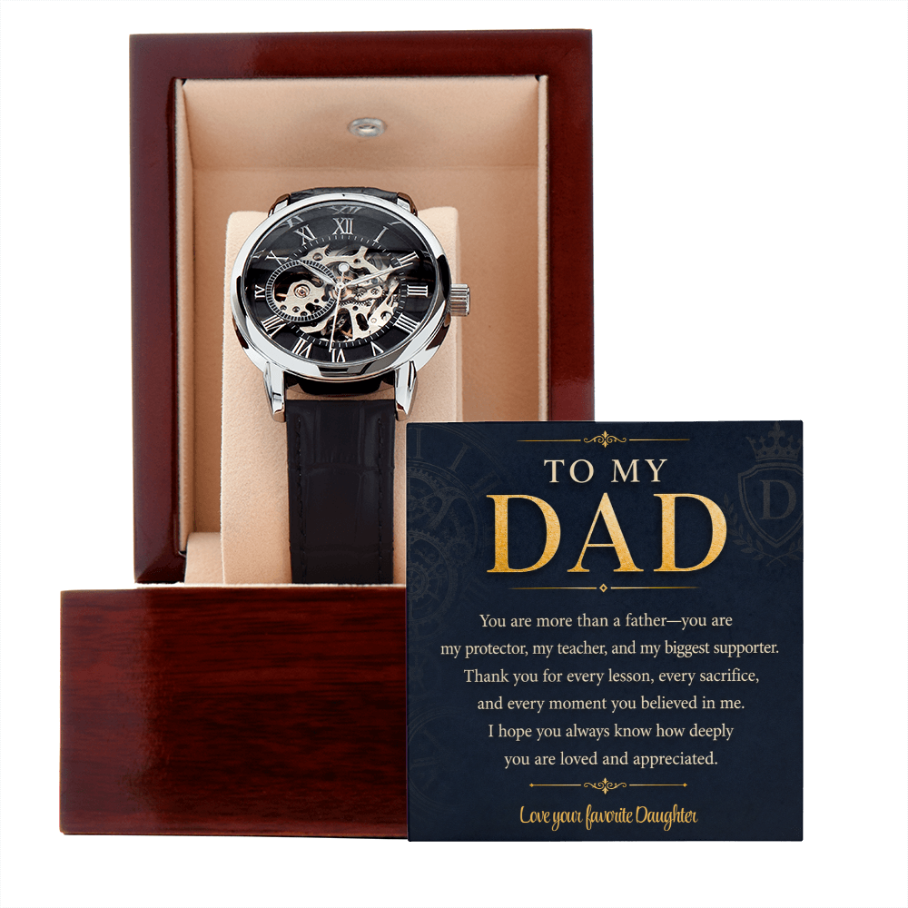 To My Dad Men's Openwork Watch- a gift for Dads/Fathers.