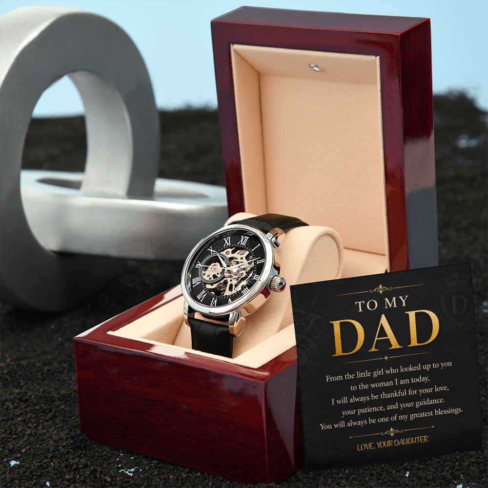 To My Dad Men's Openwork Watch a Gift for Father/Son.