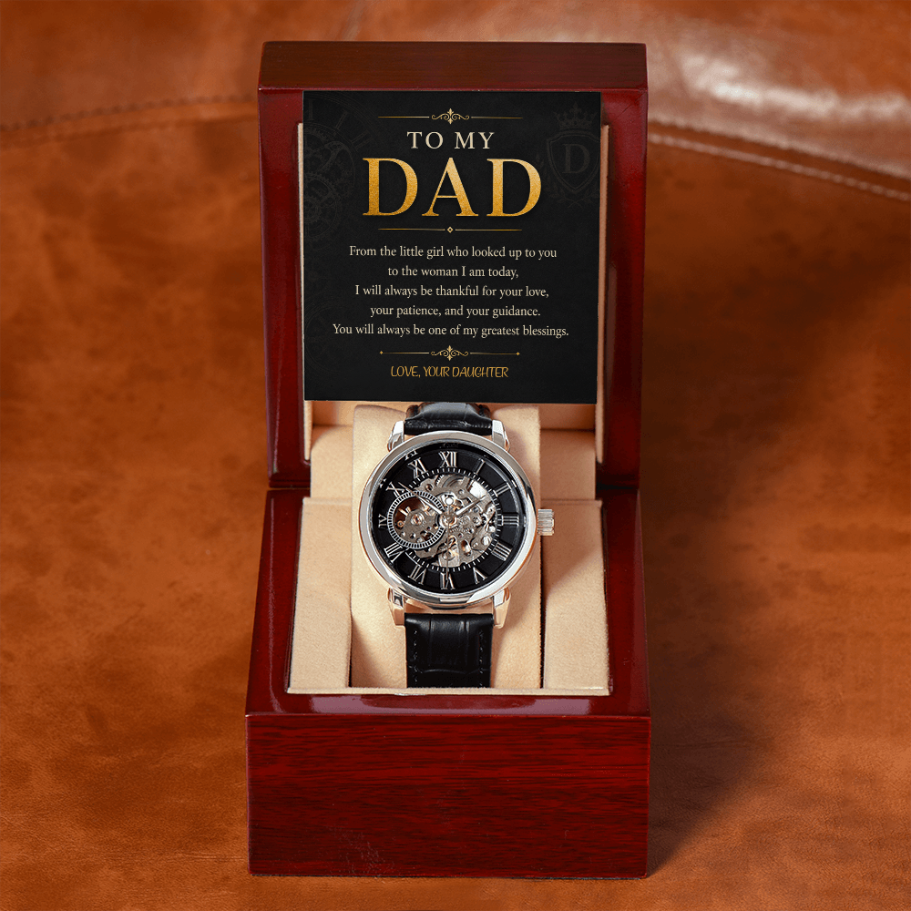 To My Dad Men's Openwork Watch a Gift for Father/Son.