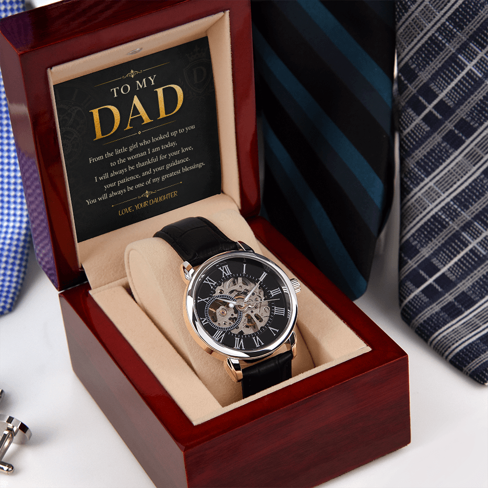 To My Dad Men's Openwork Watch a Gift for Father/Son.