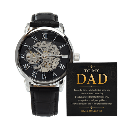 To My Dad Men's Openwork Watch a Gift for Father/Son.