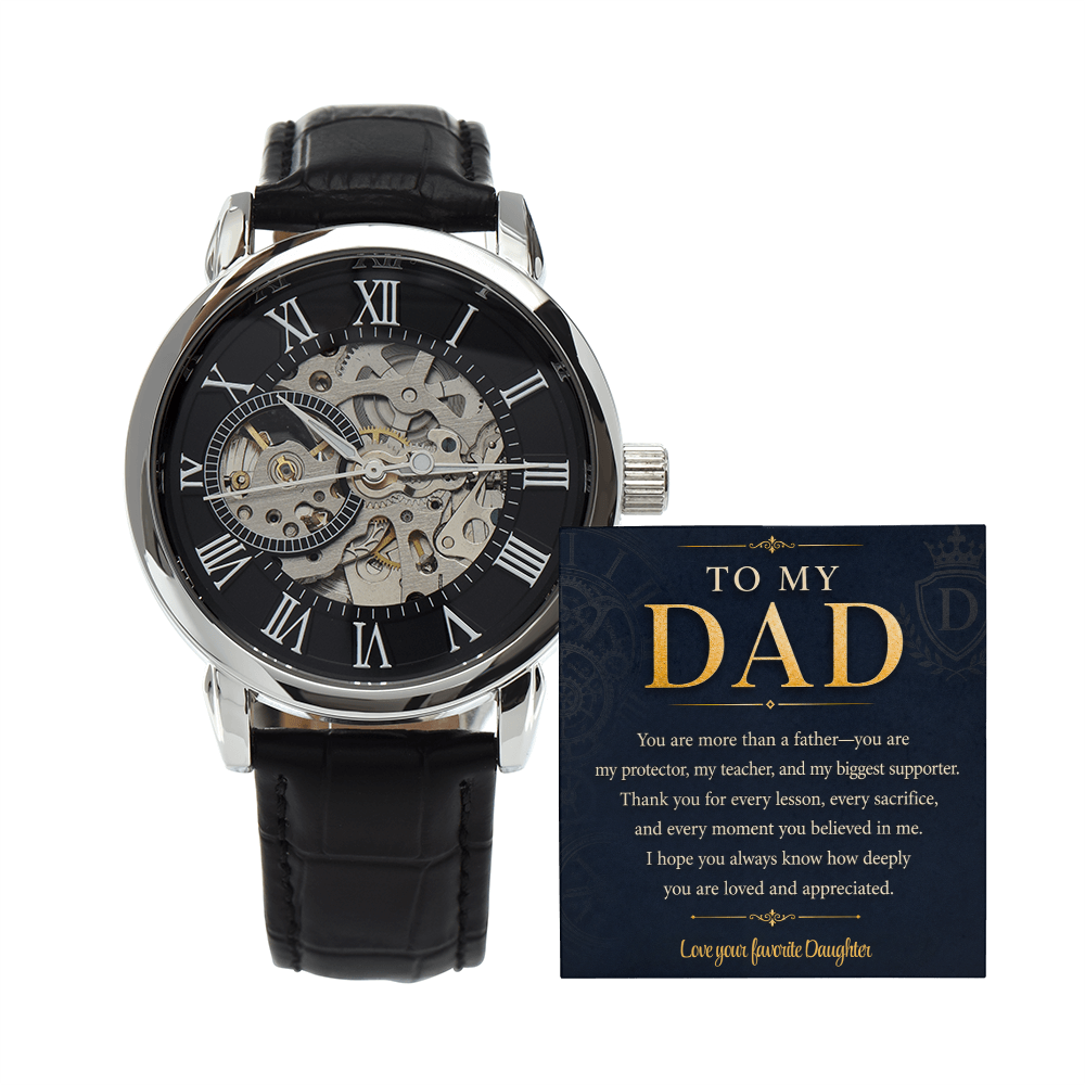 To My Dad Men's Openwork Watch- a gift for Dads/Fathers.