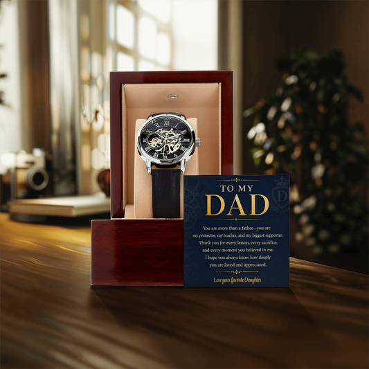 To My Dad Men's Openwork Watch- a gift for Dads/Fathers.