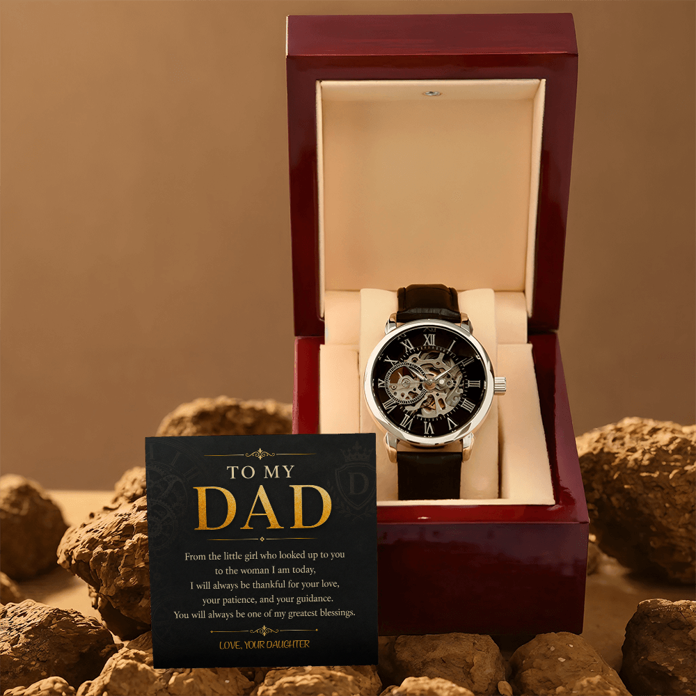 To My Dad Men's Openwork Watch a Gift for Father/Son.