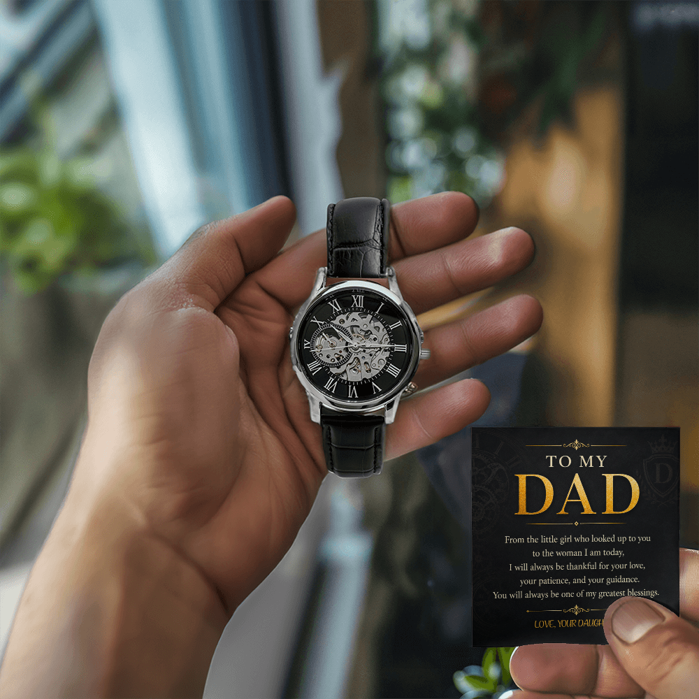 To My Dad Men's Openwork Watch a Gift for Father/Son.