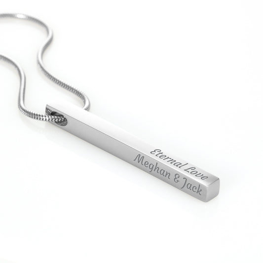 Mementos Engraved 4-Sided Stick Necklace a Gift for Daughters/Wives/Sisters.