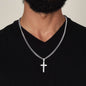 Personalized DAD Cuban Link Chain with Engraved Artisan Cross- A Gift for Father/Son