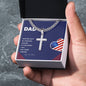 Personalized DAD Cuban Link Chain with Engraved Artisan Cross- A Gift for Father/Son