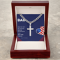 Personalized DAD Cuban Link Chain with Engraved Artisan Cross- A Gift for Father/Son
