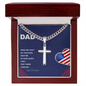 Personalized DAD Cuban Link Chain with Engraved Artisan Cross- A Gift for Father/Son