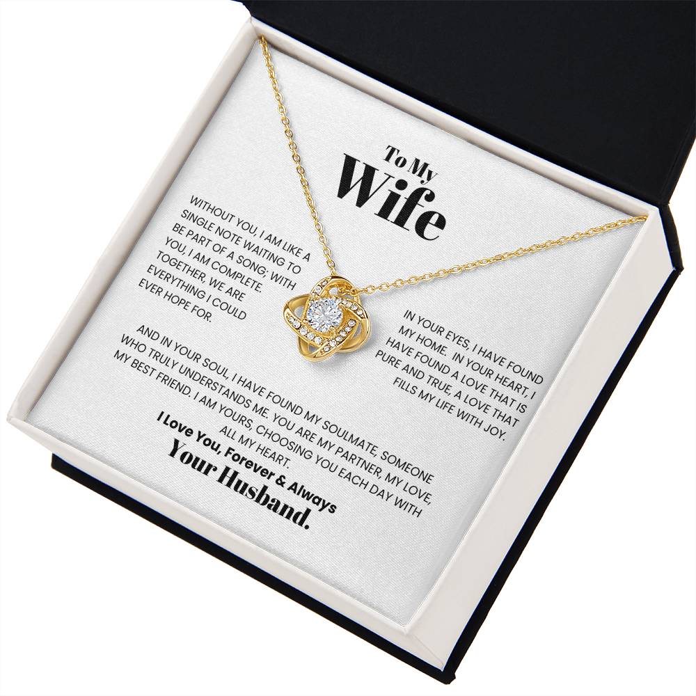 To My Wife -Love Knot Necklace- A Gift for Wife/Soulmate