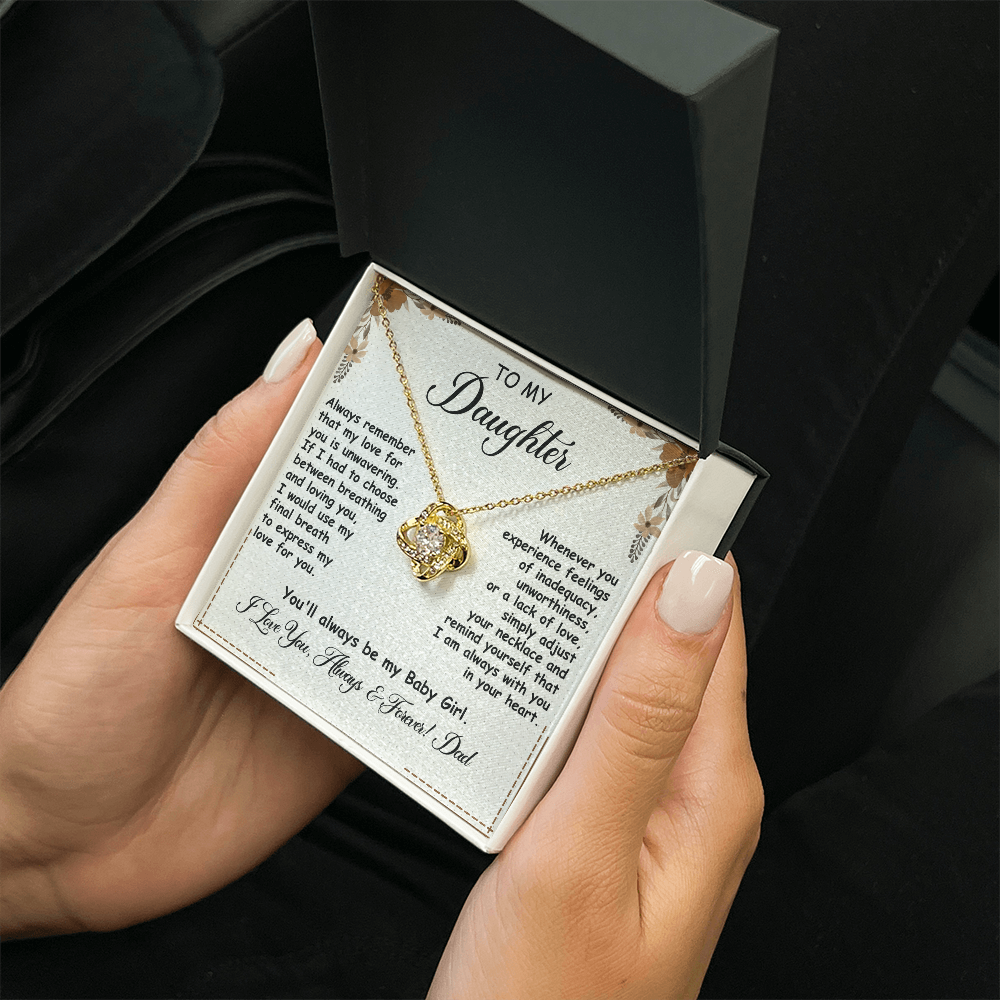 To My Daughter, Love Knot Necklace- a Anniversary Gift/ Birthday Gift for a Daughter.