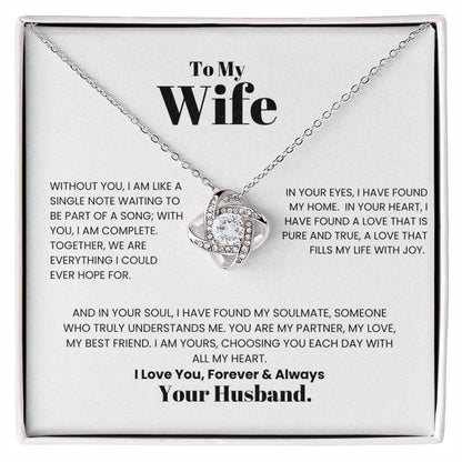 To My Wife -Love Knot Necklace- A Gift for Wife/Soulmate