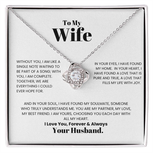To My Wife -Love Knot Necklace- A Gift for Wife/Soulmate