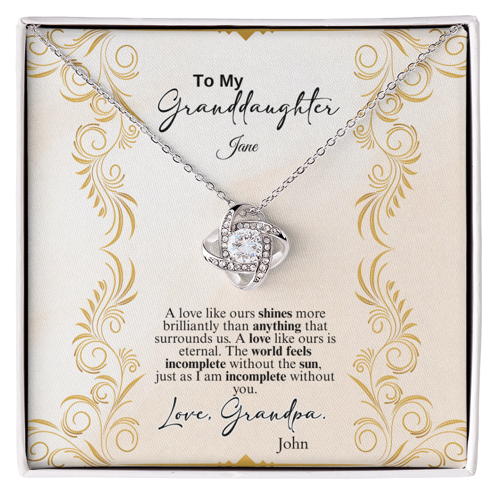 Love Knot Necklace- a Gift for a granddaughter.