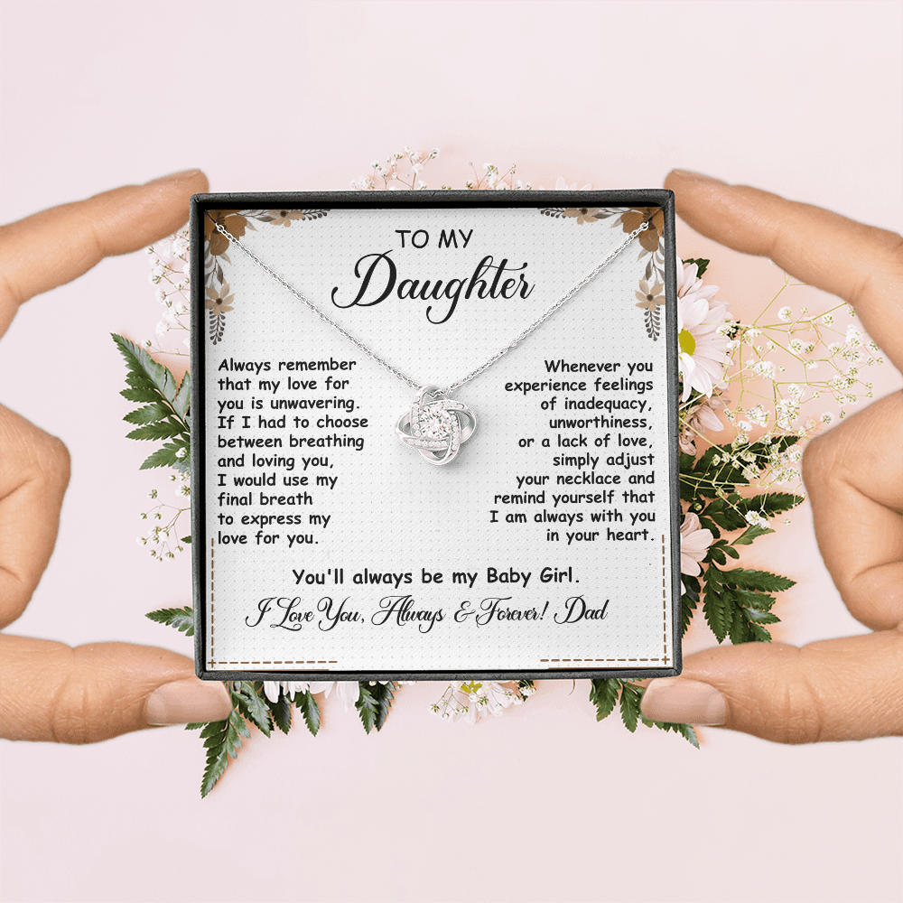 To My Daughter, Love Knot Necklace- a Anniversary Gift/ Birthday Gift for a Daughter.