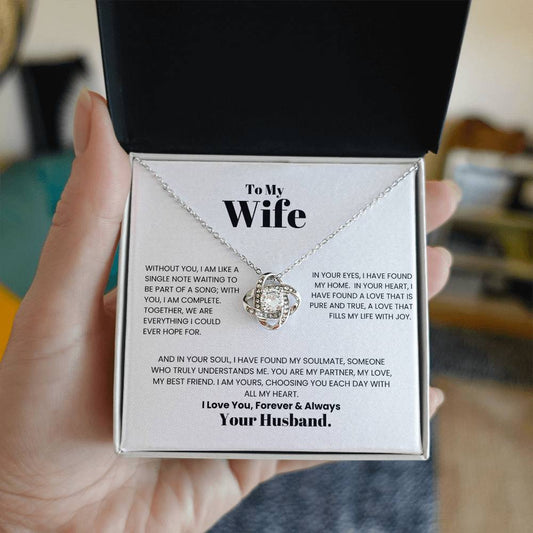 To My Wife -Love Knot Necklace- A Gift for Wife/Soulmate