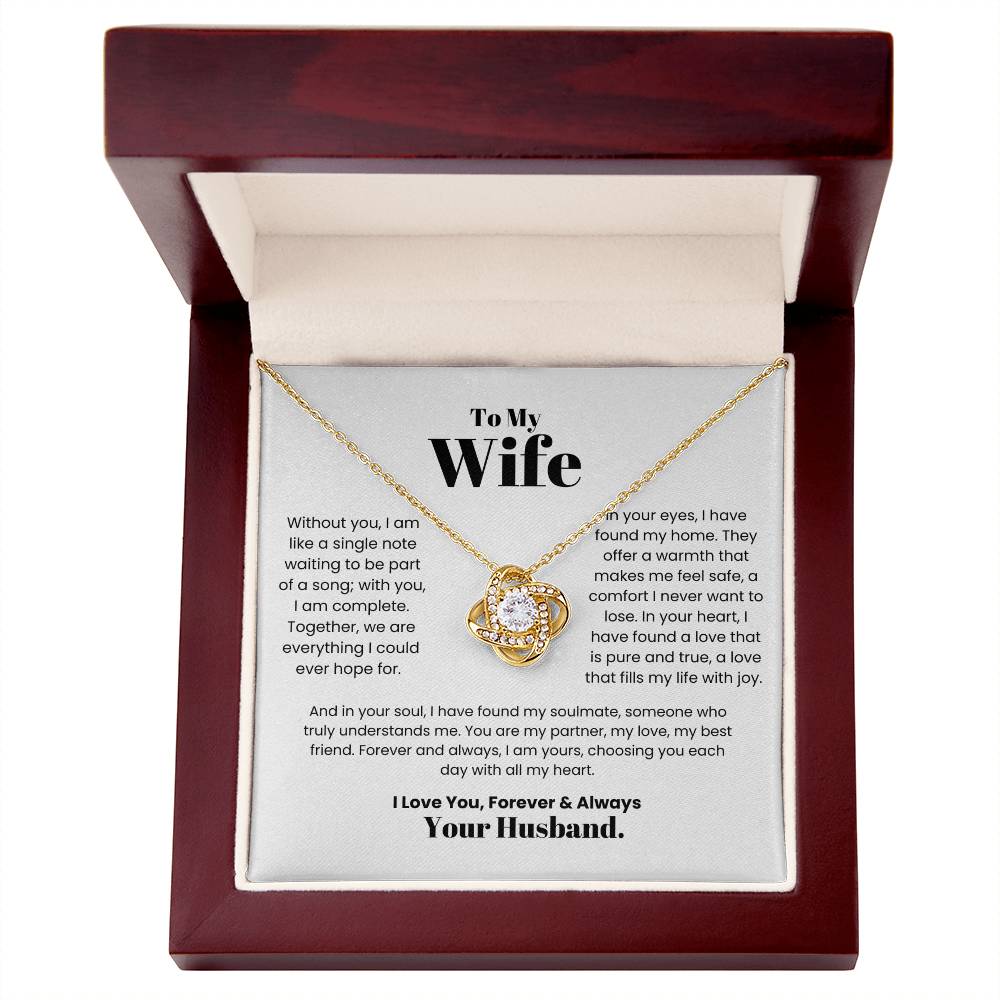 To My Wife -Love Knot Necklace- A Gift for Wife/Soulmate