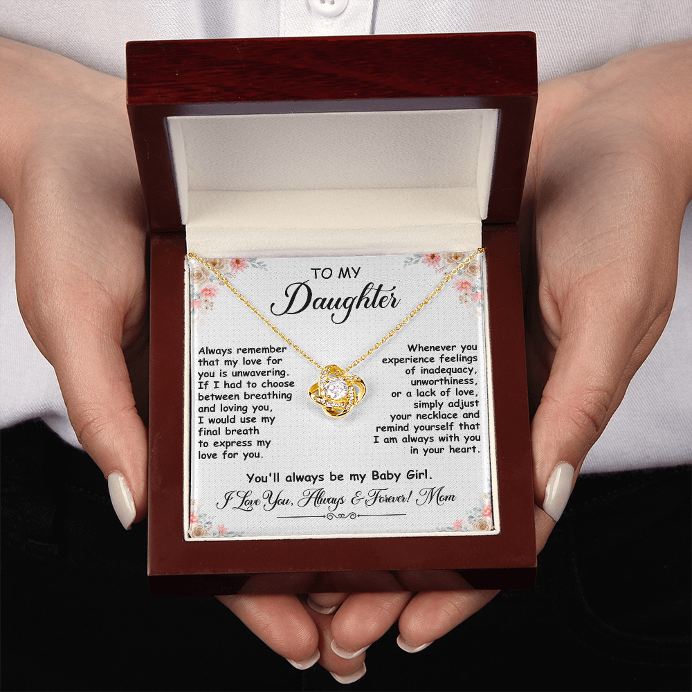 To My Daughter, Love Knot Necklace- a Anniversary Gift/ Birthday Gift for a Daughter.