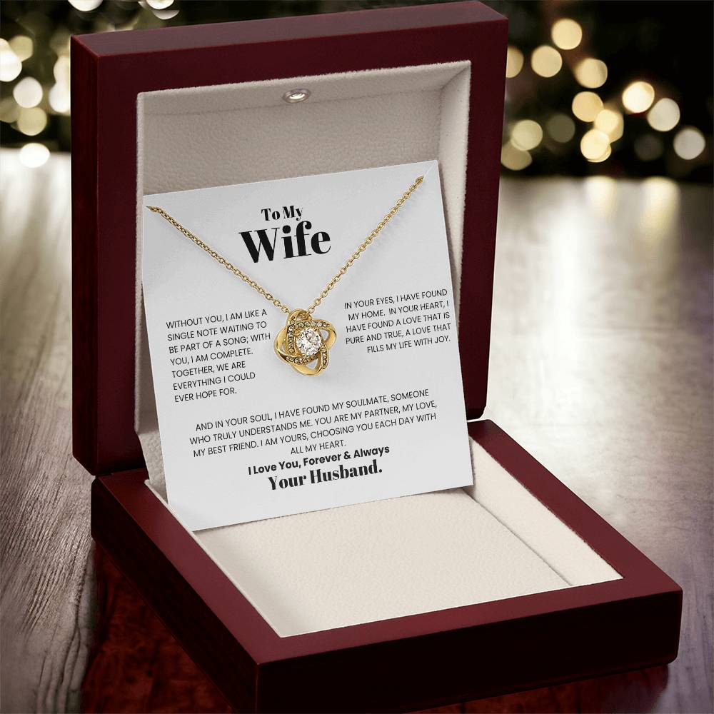 To My Wife -Love Knot Necklace- A Gift for Wife/Soulmate