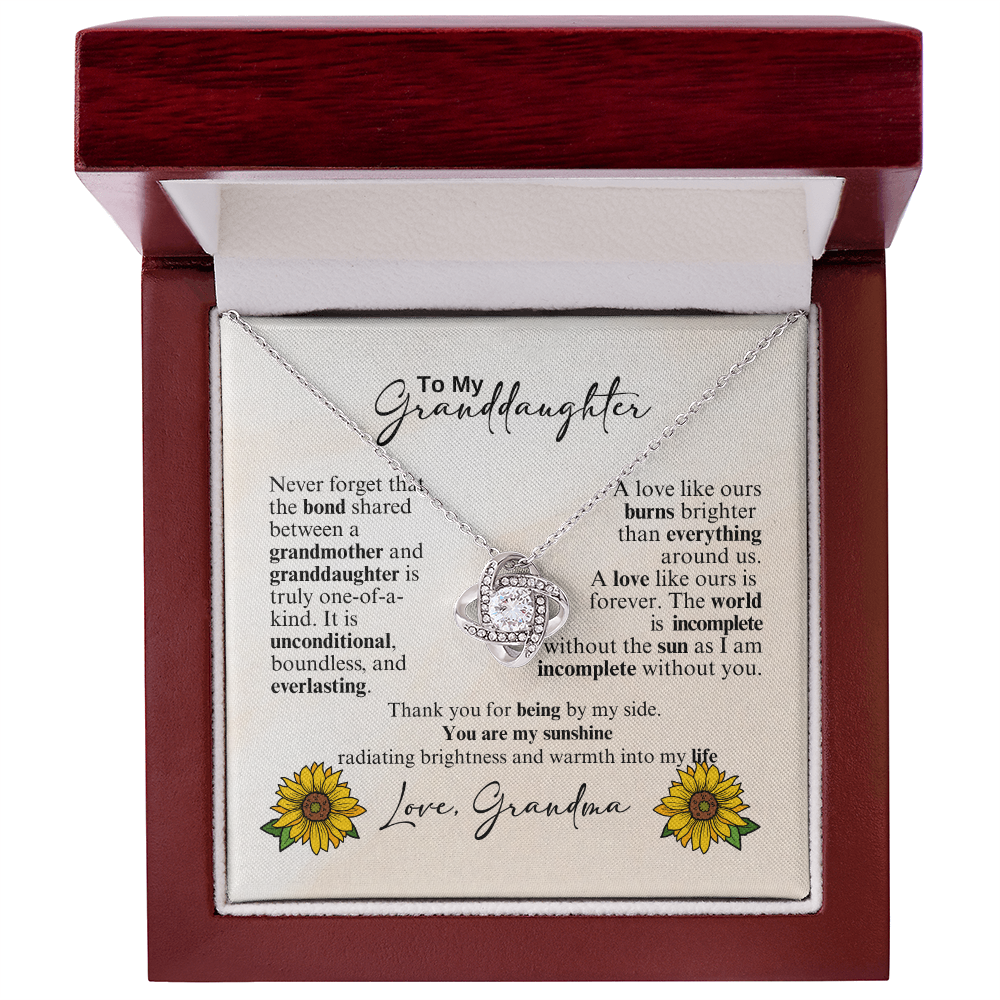 Love Knot  Necklace a Gift for a Granddaughter from Grandmother.