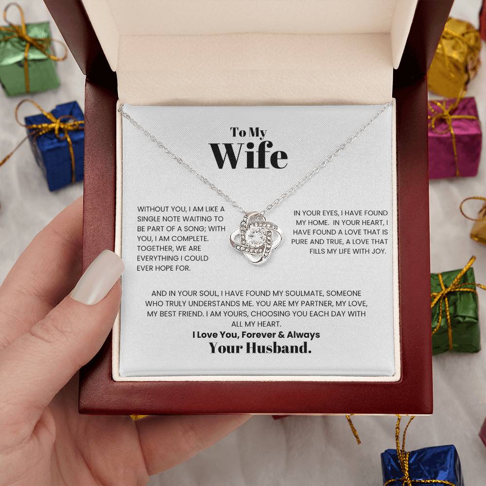 To My Wife -Love Knot Necklace- A Gift for Wife/Soulmate