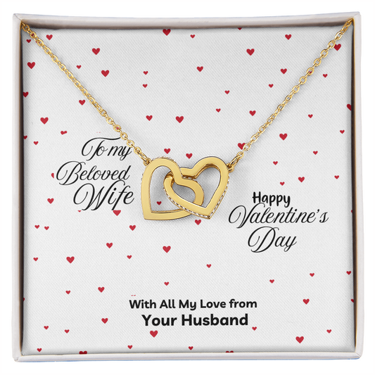 Interlocking Hearts Necklace -Happy Valentine's Day - a Gift for your Soulmate/Wife.