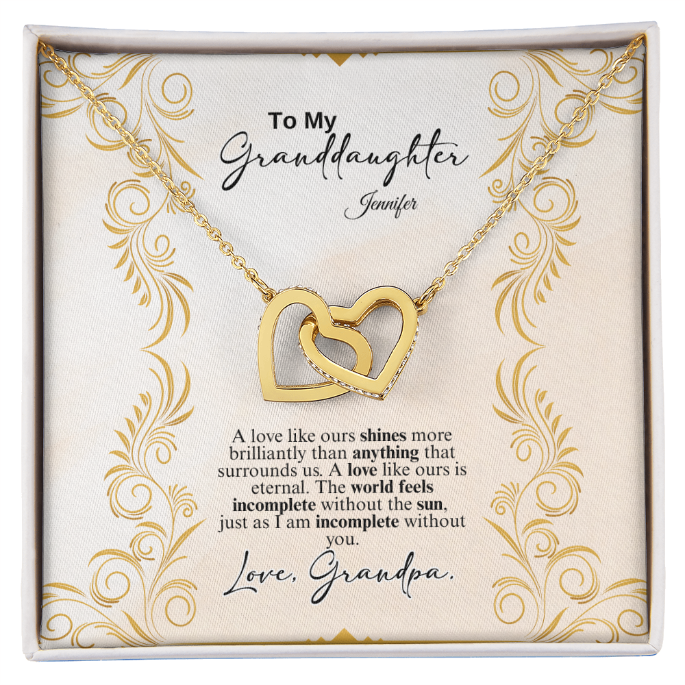 Interlocking Hearts Necklace a Gift to a Granddaughter.