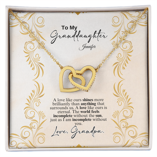 Interlocking Hearts Necklace a Gift to a Granddaughter.