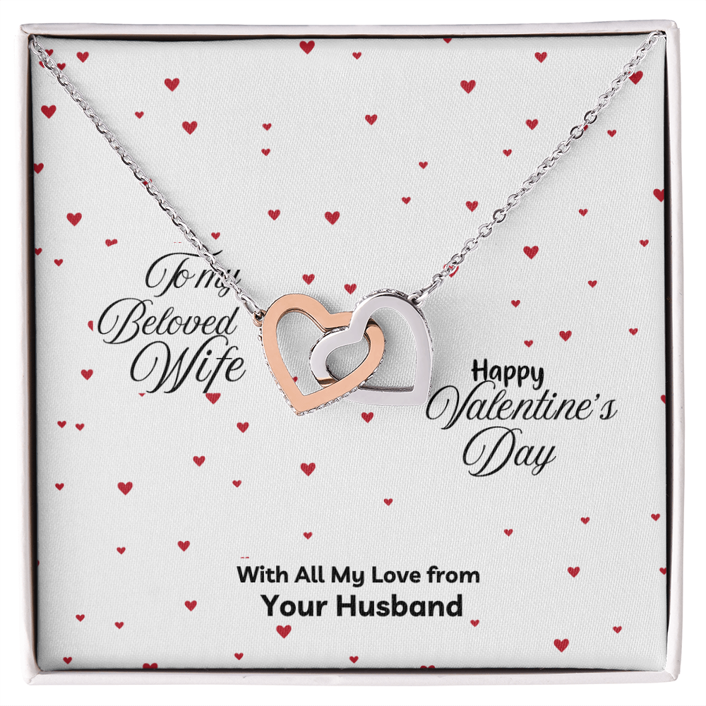 Interlocking Hearts Necklace -Happy Valentine's Day - a Gift for your Soulmate/Wife.