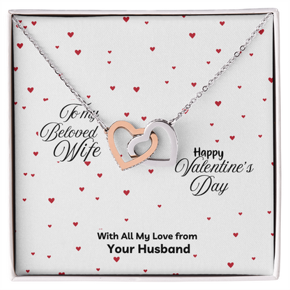 Interlocking Hearts Necklace -Happy Valentine's Day - a Gift for your Soulmate/Wife.