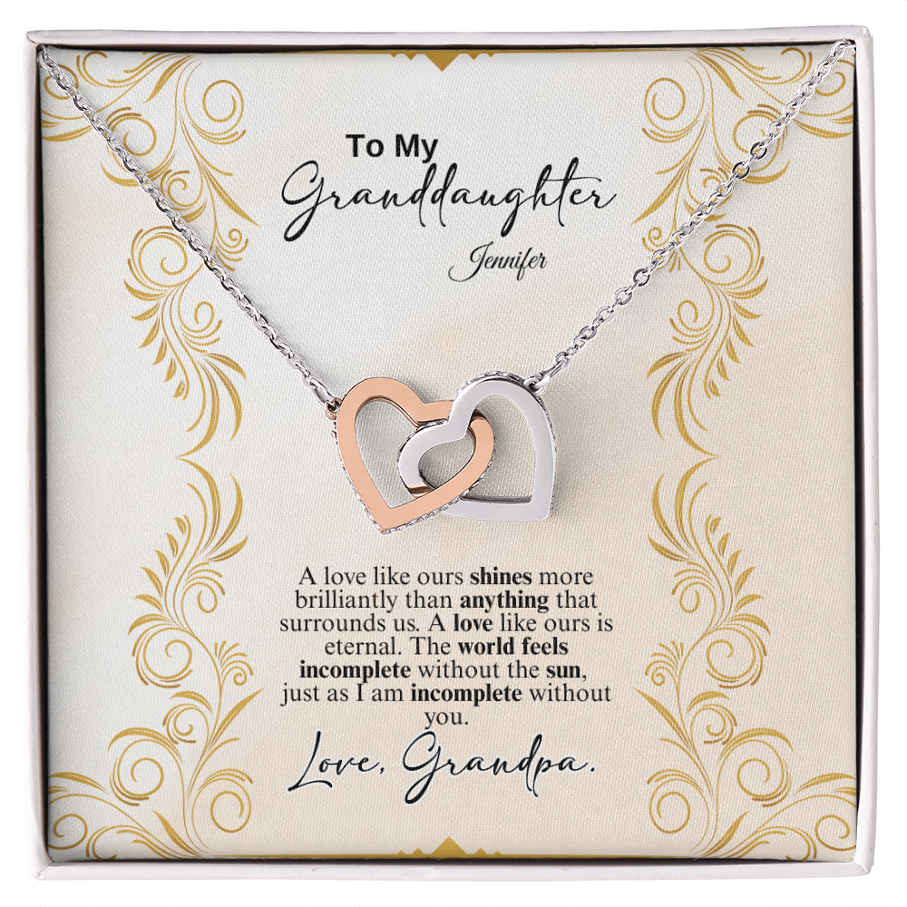 Interlocking Hearts Necklace a Gift to a Granddaughter.