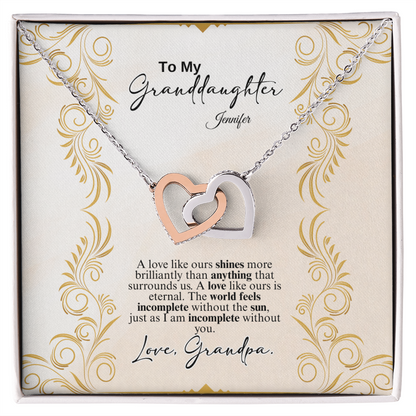 Interlocking Hearts Necklace a Gift to a Granddaughter.