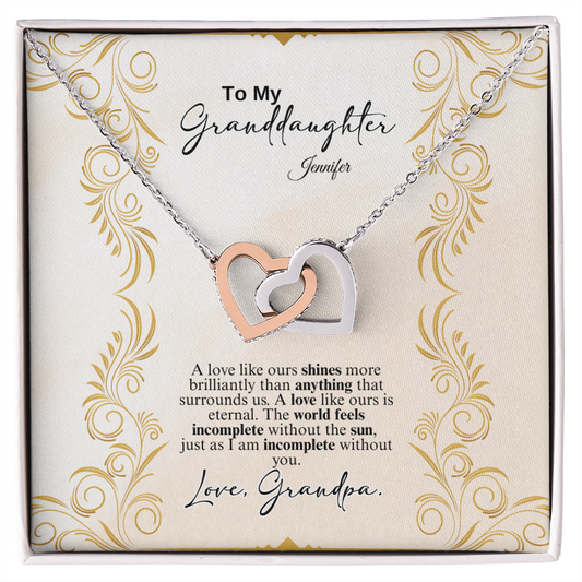 Interlocking Hearts Necklace a Gift to a Granddaughter.