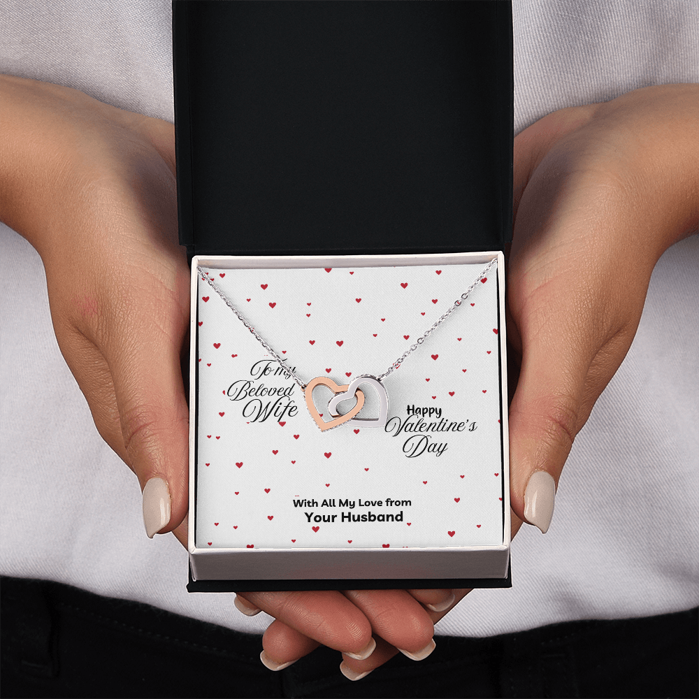 Interlocking Hearts Necklace -Happy Valentine's Day - a Gift for your Soulmate/Wife.