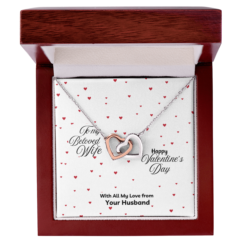 Interlocking Hearts Necklace -Happy Valentine's Day - a Gift for your Soulmate/Wife.