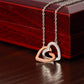 Interlocking  Hearts Pendant Necklace, a Perfect Gift for Mother's Day/Birthdays.
