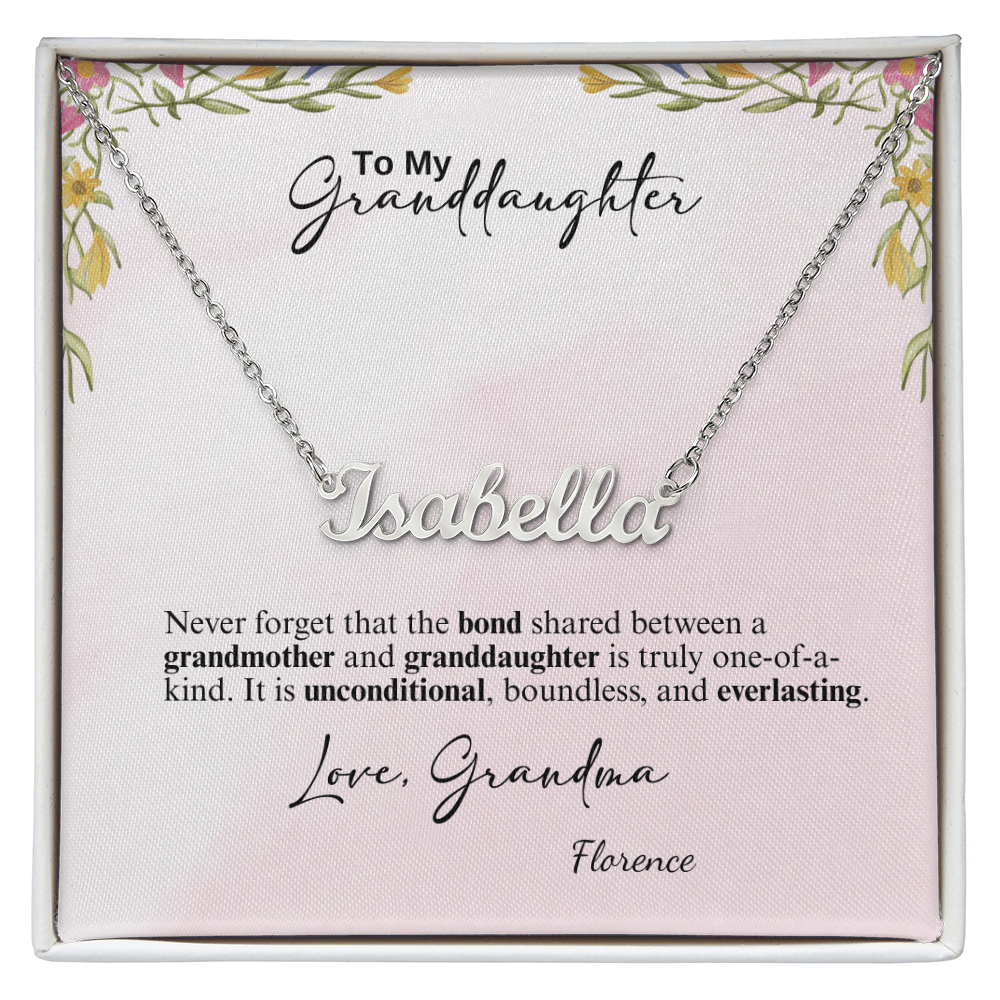 Personalized Name Necklace- A Beloved Gift for a Granddaughter from a Grandmother.