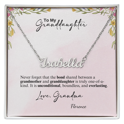 Personalized Name Necklace- A Beloved Gift for a Granddaughter from a Grandmother.