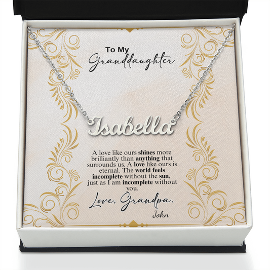 Custom Name Necklace- a Gift for a Granddaughter.