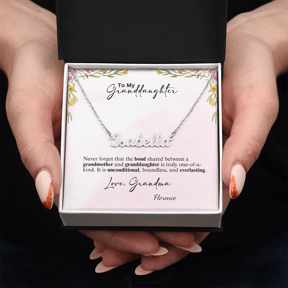 Personalized Name Necklace- A Beloved Gift for a Granddaughter from a Grandmother.