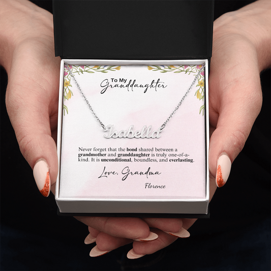 Personalized Name Necklace- A Beloved Gift for a Granddaughter from a Grandmother.
