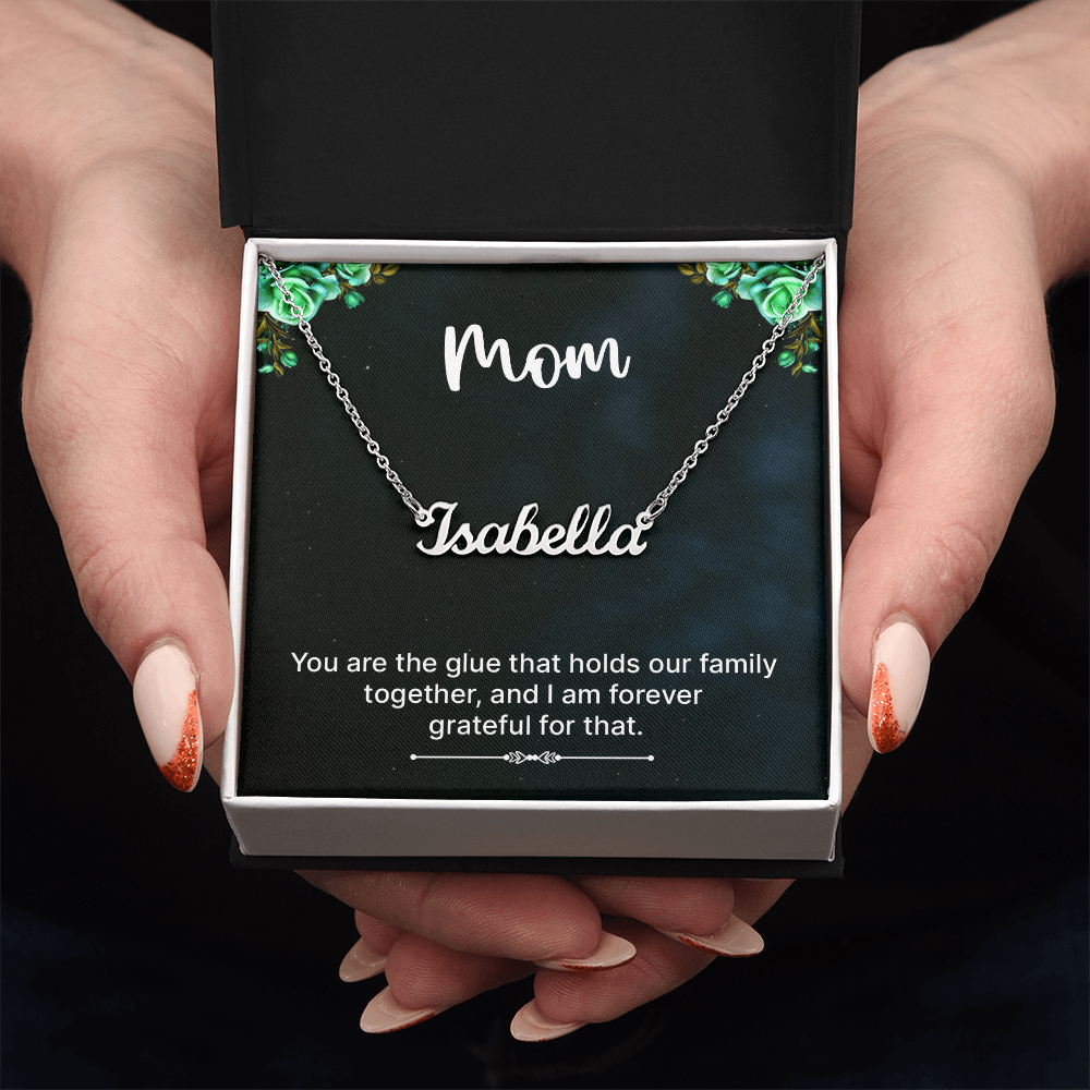 Personalized Name Necklace- A Beloved Gift for a Mom.