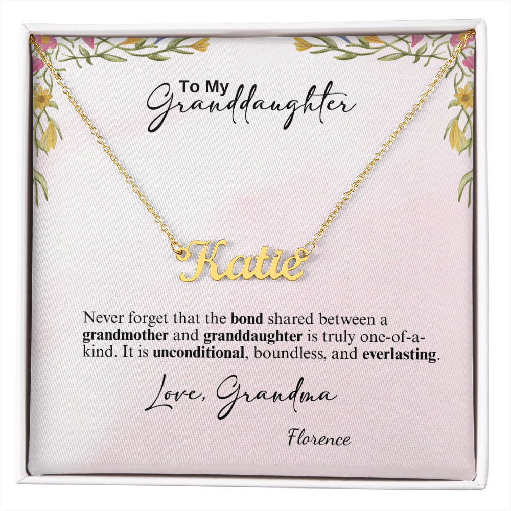 Personalized Name Necklace- A Beloved Gift for a Granddaughter from a Grandmother.