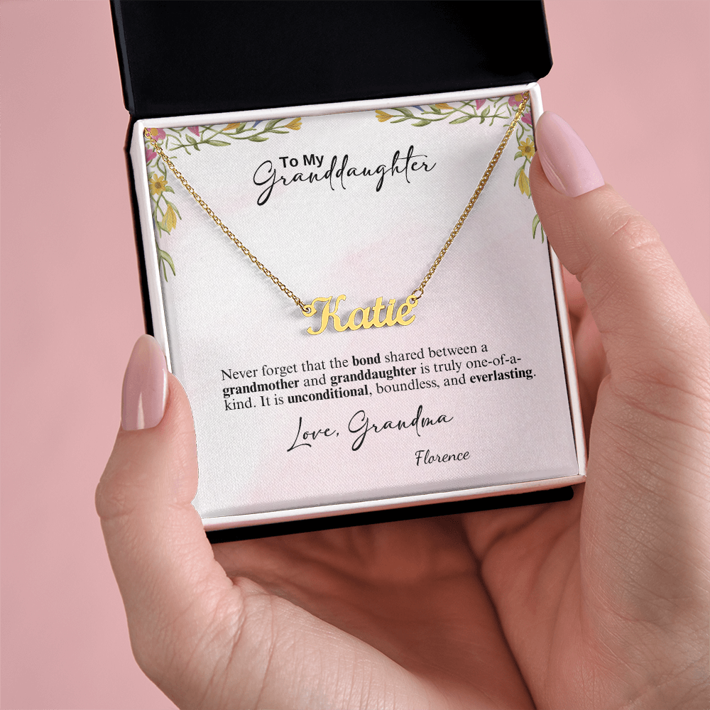 Personalized Name Necklace- A Beloved Gift for a Granddaughter from a Grandmother.
